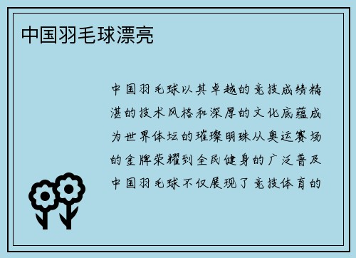 中国羽毛球漂亮